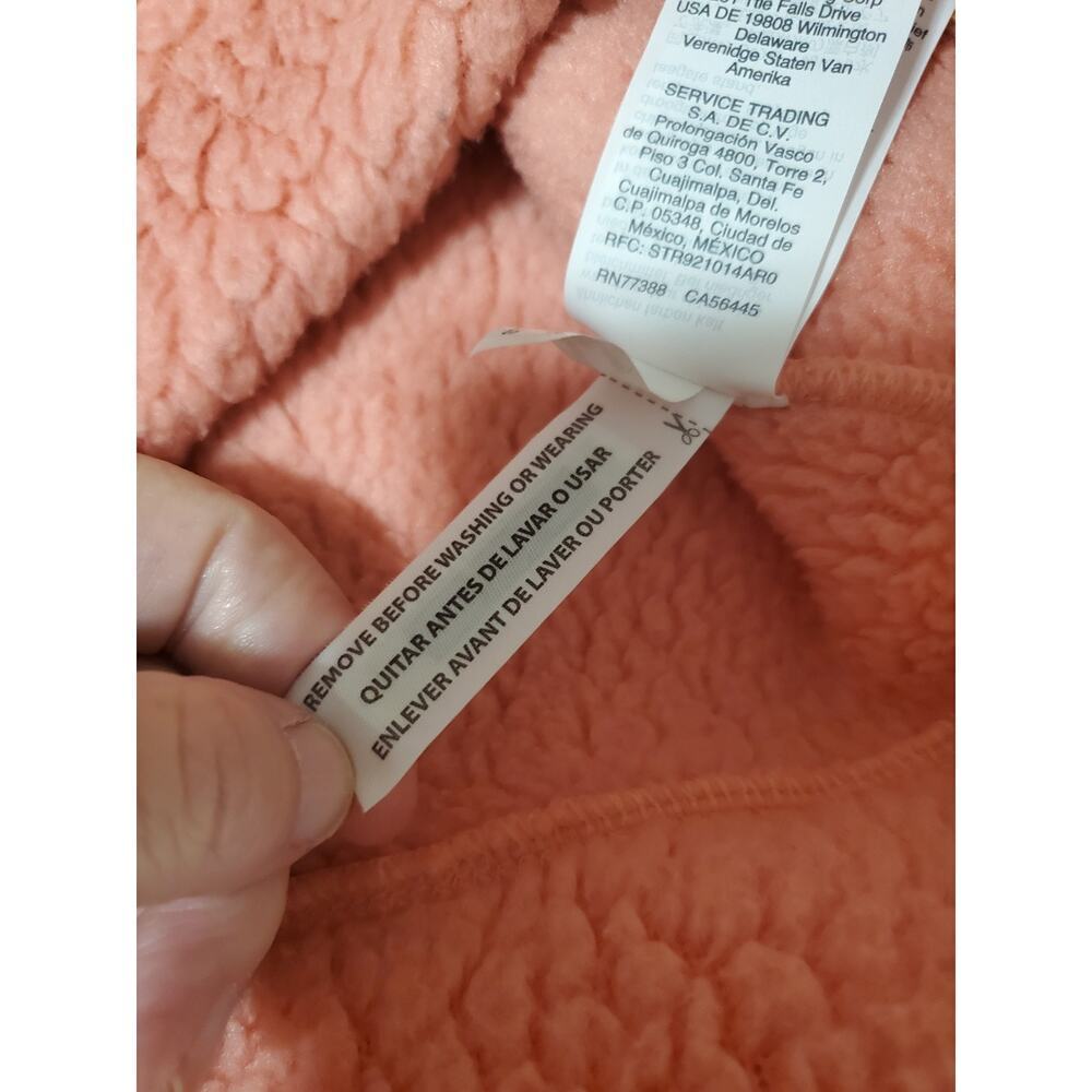 J.Crew Women’s Vintage Fleece Pullover XXS Coral Pink Sherpa Half Zip FA19 - Picture 9 of 13